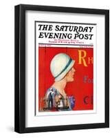 "Billboard Painters," Saturday Evening Post Cover, July 9, 1932-Penrhyn Stanlaws-Framed Premium Giclee Print