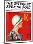 "Billboard Painters," Saturday Evening Post Cover, July 9, 1932-Penrhyn Stanlaws-Mounted Premium Giclee Print