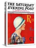 "Billboard Painters," Saturday Evening Post Cover, July 9, 1932-Penrhyn Stanlaws-Stretched Canvas