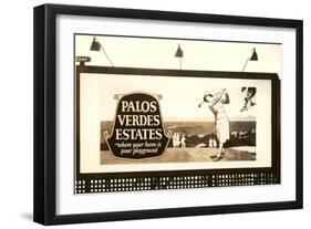 Billboard, Palos Verdes Estates, Golfer-null-Framed Art Print