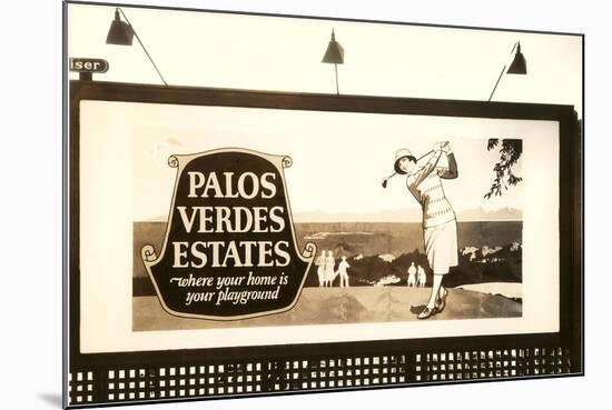 Billboard, Palos Verdes Estates, Golfer-null-Mounted Art Print