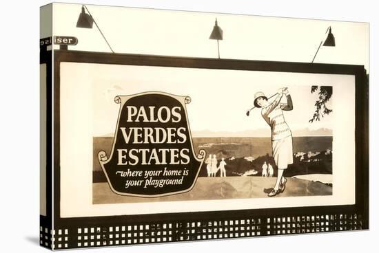 Billboard, Palos Verdes Estates, Golfer-null-Stretched Canvas