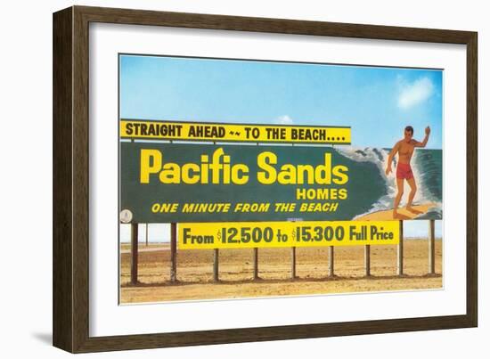 Billboard, Surfer, Beach Homes-null-Framed Art Print