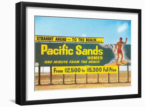 Billboard, Surfer, Beach Homes-null-Framed Art Print