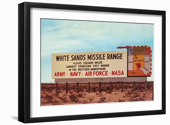 Billboard, White Sands Missile Range, New Mexico-null-Framed Art Print