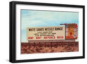 Billboard, White Sands Missile Range, New Mexico-null-Framed Art Print