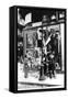 Billboard with Men Putting Up Propaganda Posters, Paris, World War II, 1939-1945-null-Framed Stretched Canvas