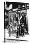 Billboard with Men Putting Up Propaganda Posters, Paris, World War II, 1939-1945-null-Stretched Canvas