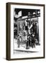 Billboard with Men Putting Up Propaganda Posters, Paris, World War II, 1939-1945-null-Framed Giclee Print