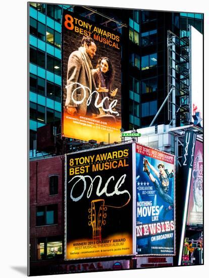 Billboards Best Musicals on Broadway and Times Square at Night - Manhattan - New York-Philippe Hugonnard-Mounted Photographic Print