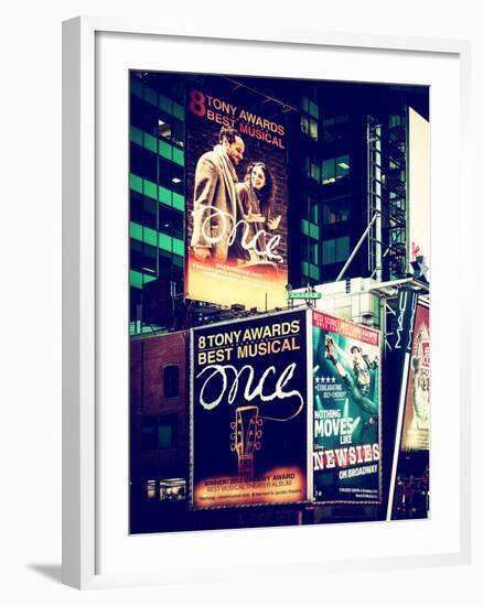 Billboards Best Musicals on Broadway and Times Square at Night - Manhattan - New York-Philippe Hugonnard-Framed Photographic Print
