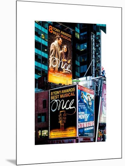 Billboards Best Musicals on Broadway and Times Square at Night - Manhattan - New York-Philippe Hugonnard-Mounted Art Print