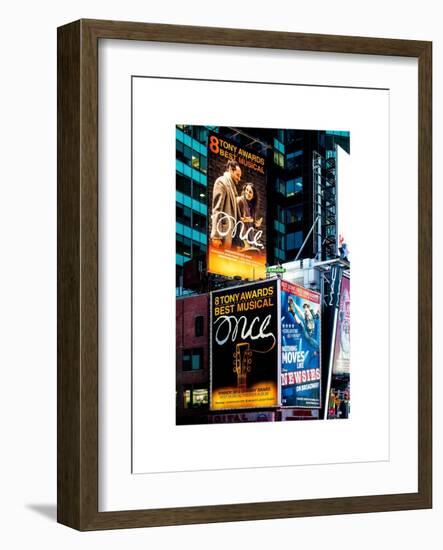 Billboards Best Musicals on Broadway and Times Square at Night - Manhattan - New York-Philippe Hugonnard-Framed Art Print