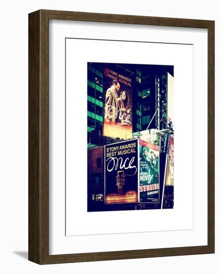 Billboards Best Musicals on Broadway and Times Square at Night - Manhattan - New York-Philippe Hugonnard-Framed Art Print