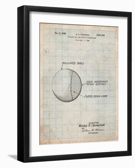 Billiard Ball Patent-Cole Borders-Framed Art Print