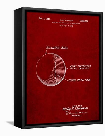 Billiard Ball Patent-Cole Borders-Framed Stretched Canvas