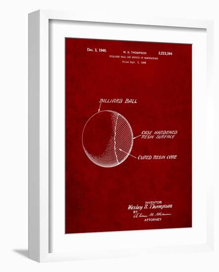 Billiard Ball Patent-Cole Borders-Framed Art Print