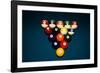 Billiard Balls Racked Up on Pool Table-null-Framed Photographic Print