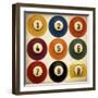 Billiards Antiqued-GI ArtLab-Framed Giclee Print