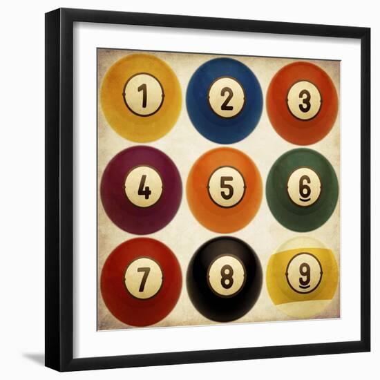 Billiards Antiqued-GI ArtLab-Framed Giclee Print