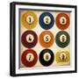 Billiards Antiqued-GI ArtLab-Framed Giclee Print