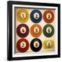 Billiards Antiqued-GI ArtLab-Framed Giclee Print