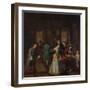 Billiards - from a Series of Four Paintings Showing People at Leisure, 18th Century-null-Framed Giclee Print