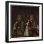 Billiards - from a Series of Four Paintings Showing People at Leisure, 18th Century-null-Framed Giclee Print