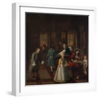 Billiards - from a Series of Four Paintings Showing People at Leisure, 18th Century-null-Framed Giclee Print