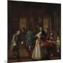 Billiards - from a Series of Four Paintings Showing People at Leisure, 18th Century-null-Mounted Giclee Print