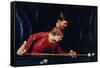 Billiards Is Easy to Learn (or Couple Playing Billiards)-Norman Rockwell-Framed Stretched Canvas