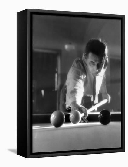 Billiards Player 1930S-null-Framed Stretched Canvas