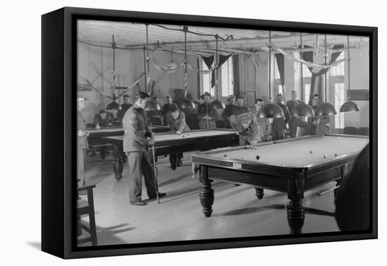 Billiards Room for Soldiers at the Y.M.C.A. Photograph-Lantern Press-Framed Stretched Canvas