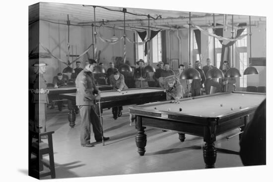 Billiards Room for Soldiers at the Y.M.C.A. Photograph-Lantern Press-Stretched Canvas