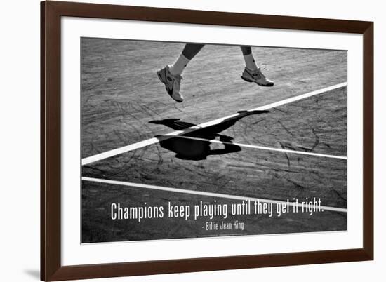 Billie Jean King Champions Quote Poster-null-Framed Photo