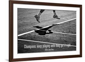 Billie Jean King Champions Quote Poster-null-Framed Photo