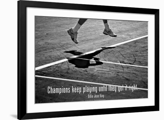 Billie Jean King Champions Quote Poster-null-Framed Photo