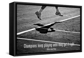 Billie Jean King Champions Quote-null-Framed Stretched Canvas