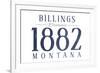 Billings, Montana - Established Date (Blue)-Lantern Press-Framed Art Print