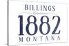 Billings, Montana - Established Date (Blue)-Lantern Press-Stretched Canvas