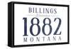 Billings, Montana - Established Date (Blue)-Lantern Press-Framed Stretched Canvas