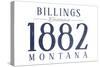 Billings, Montana - Established Date (Blue)-Lantern Press-Stretched Canvas