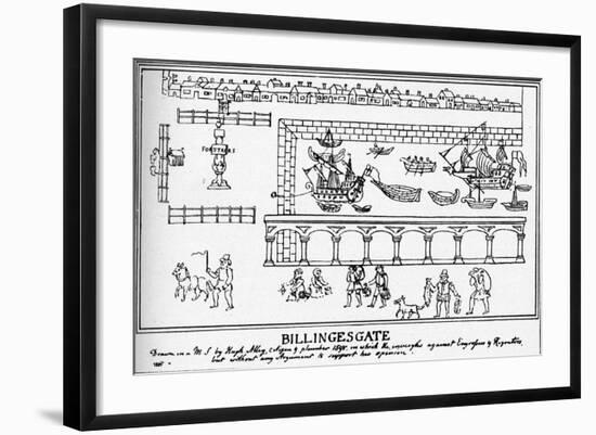 Billingsgate, London, 1598 (1904)-Hugh Alley-Framed Giclee Print