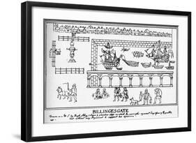 Billingsgate, London, 1598 (1904)-Hugh Alley-Framed Giclee Print