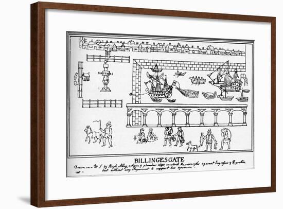 Billingsgate, London, 1598 (1904)-Hugh Alley-Framed Giclee Print