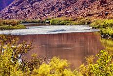 Red Brown Yellow Colorado River Reflection Abstract near Arches National Park Moab Utah-BILLPERRY-Photographic Print