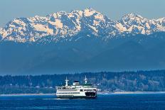 Seattle Bainbridge Island Ferry Puget Sound Olympic Snow Mountains Washington State-BILLPERRY-Photographic Print