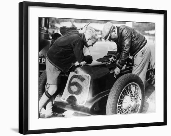 Billy Cotton Senior and Junior with a Riley-null-Framed Photographic Print