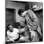Billy Eckstine backstage with ex-boss, orchestra leader Earl Hines and trumpeter Louis Armstrong-Martha Holmes-Mounted Premium Photographic Print