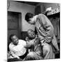 Billy Eckstine backstage with ex-boss, orchestra leader Earl Hines and trumpeter Louis Armstrong-Martha Holmes-Mounted Premium Photographic Print